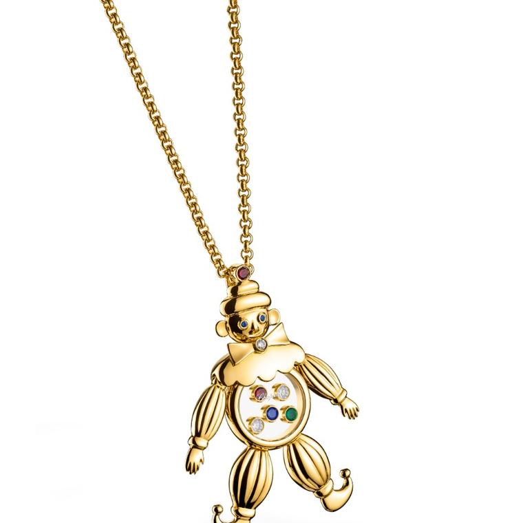 Кулон Chopard Happy Clown из этичного желтого золота с подвижными драгоценными камнями