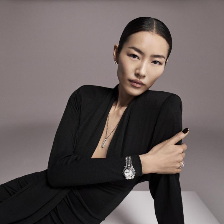Liu Wen в юбилейной кампании Chopard Happy Diamonds
